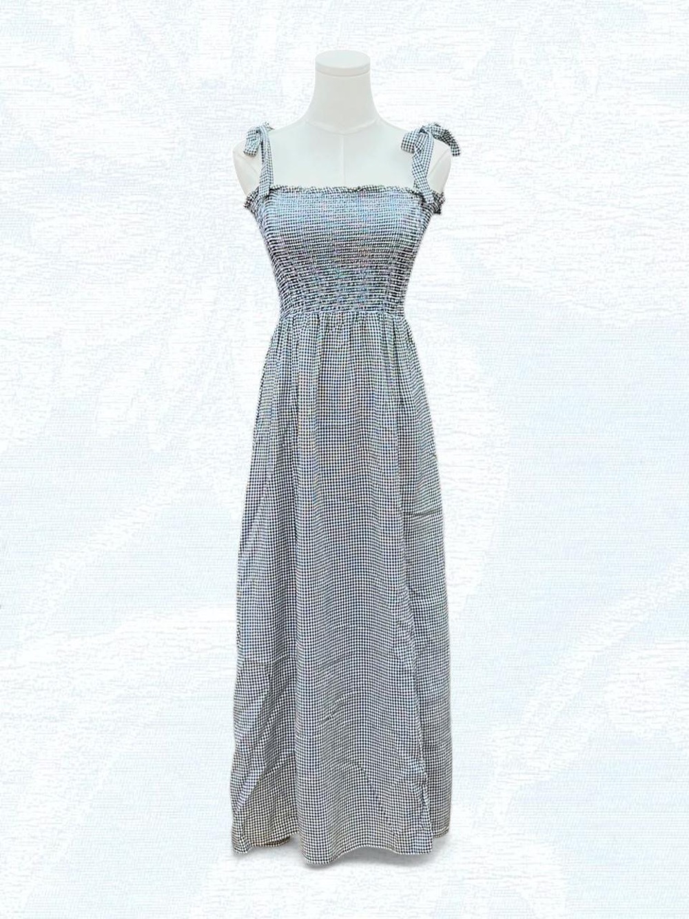 Whimsy + Row Gingham Smocked Maxi Dress